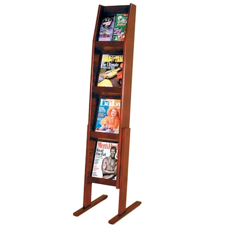 Vertex 4 x 2 in. Slope 8 Pocket Standing Literature Display - Mahogany VE3934964